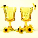 flowers and glasses still life